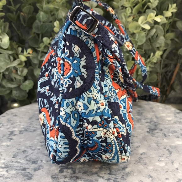 Vera Bradley Frannie Marrakesh Blue/Orange/White 5”x9” Mini Handbag💙VGUC💙 - Picture 4 of 10